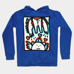 Cool Graffiti Doodle Orange Blue Lovely Creatures Hoodie